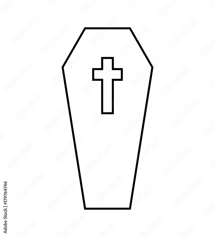 coffin halloween icon isolated on white background coffin halloween icon isolated on white background