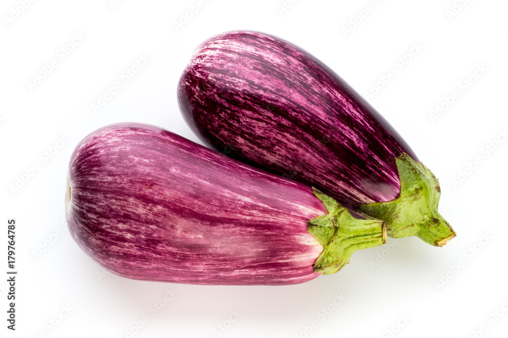 Fresh eggplants, aubergine on a white background. Fresh eggplants, aubergine on a white background.