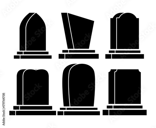 gravestone set halloween icon isolated on white background