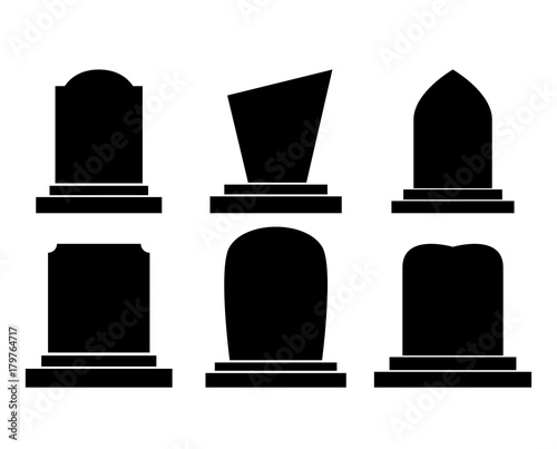 gravestone set halloween icon isolated on white background