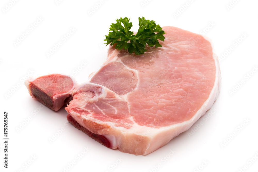 Fresh raw beef steak isolated on white background, top view. Fresh raw beef steak isolated on white background, top view.
