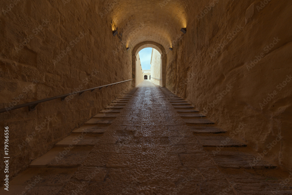 Tunnel in Fort Angelo (Malta)
