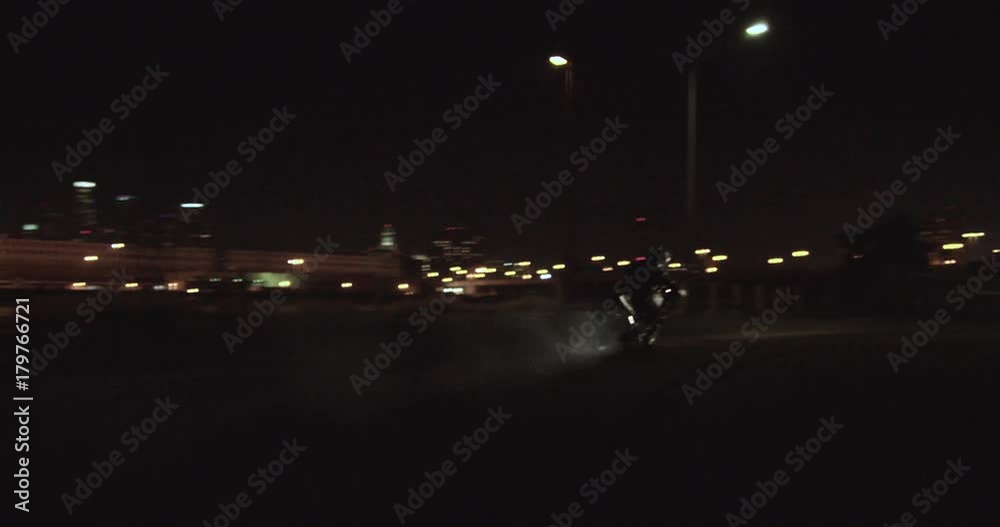 Man drifts on motorcycle, slow motion Man drifts on motorcycle, slow motion