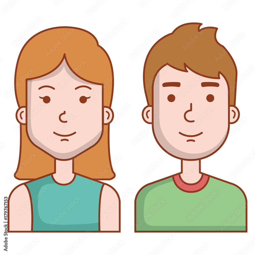 Fototapeta premium lovers couple avatars characters