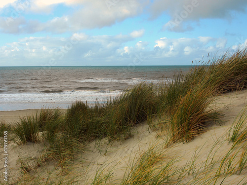 Nordseek  ste  Texel  D  nen  Strand  Meer  Wind  Wolken