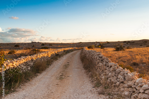 Sunset on the country road