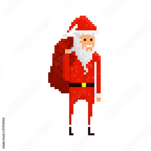 Pixel character Santa for games and applications