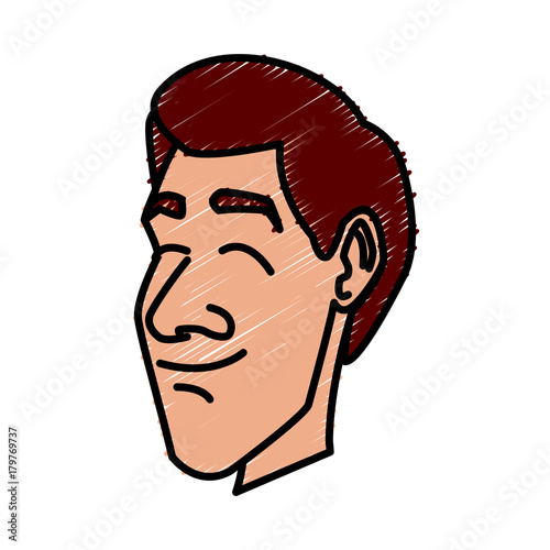 Adult man face cartoon icon vector illustration graphic design