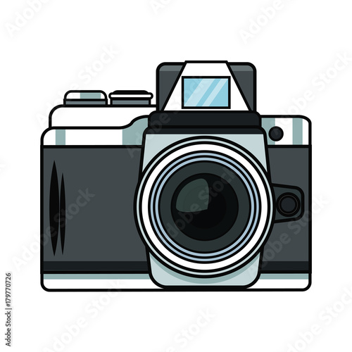 Vintage Photographic camera pop art icon vector illustration graphic