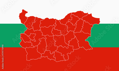 Map and flag of Bulgaria