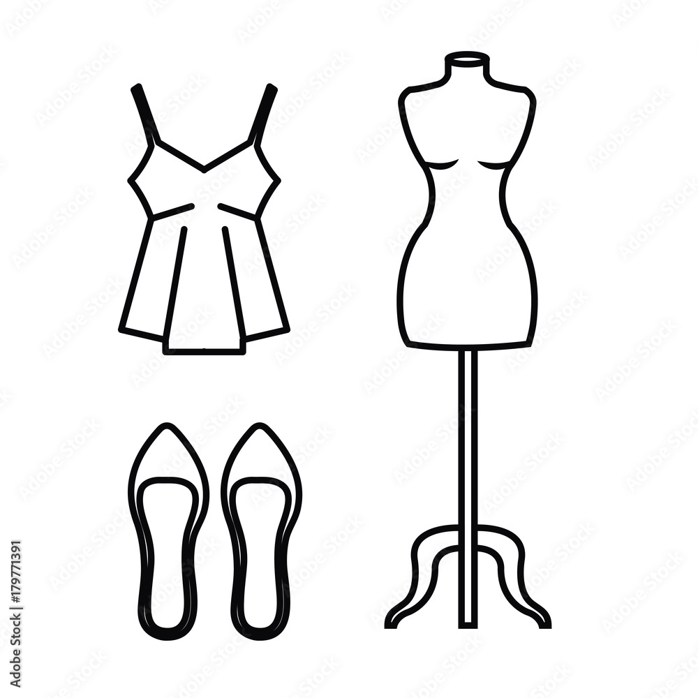 female fashion clothes icon female fashion clothes icon