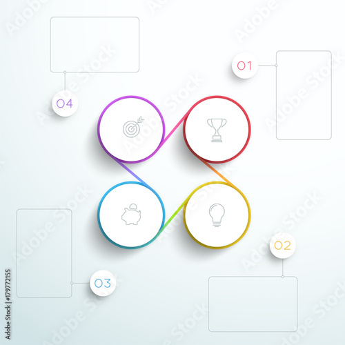 Infographic Business Connected 4 Set Cycle Design
