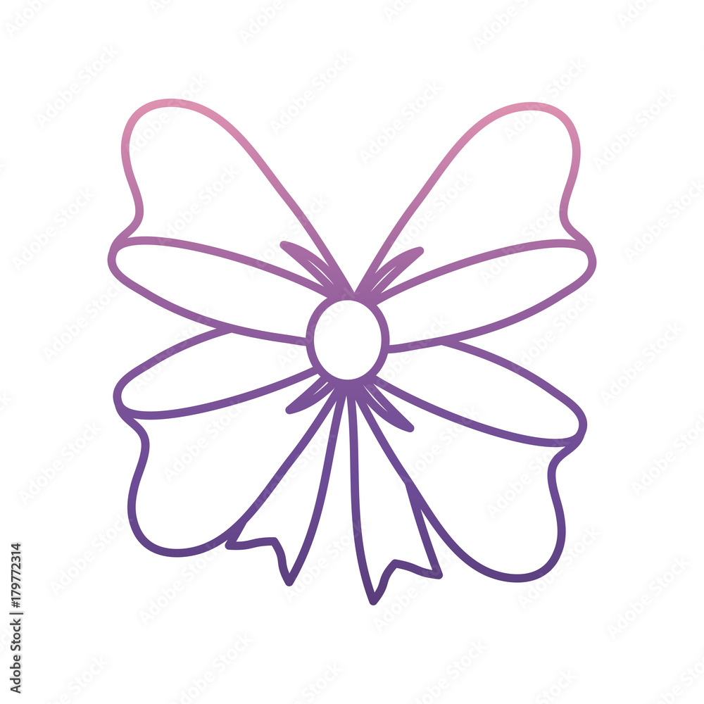decorative bow icon over white background vector illustration