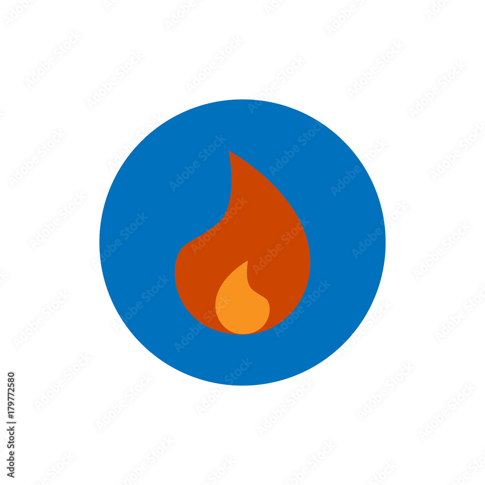 Fire flame round icon vector Fire flame round icon vector