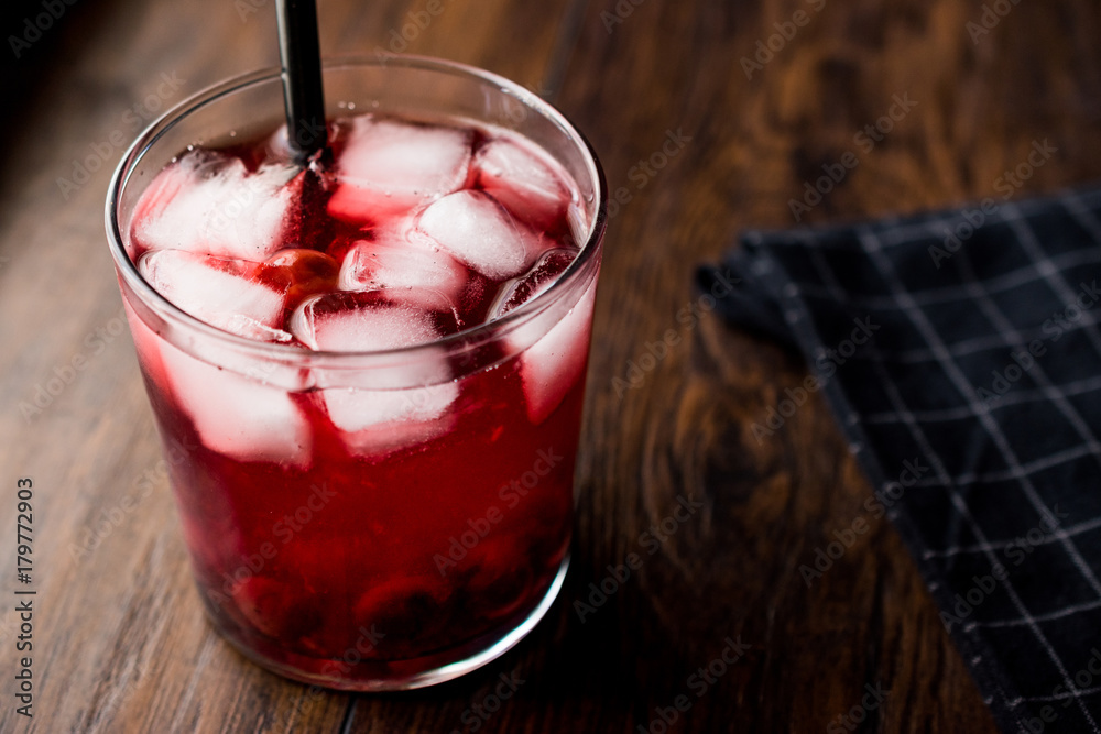 Homemade Organic Jam Cocktail in Glass. Homemade Organic Jam Cocktail in Glass.