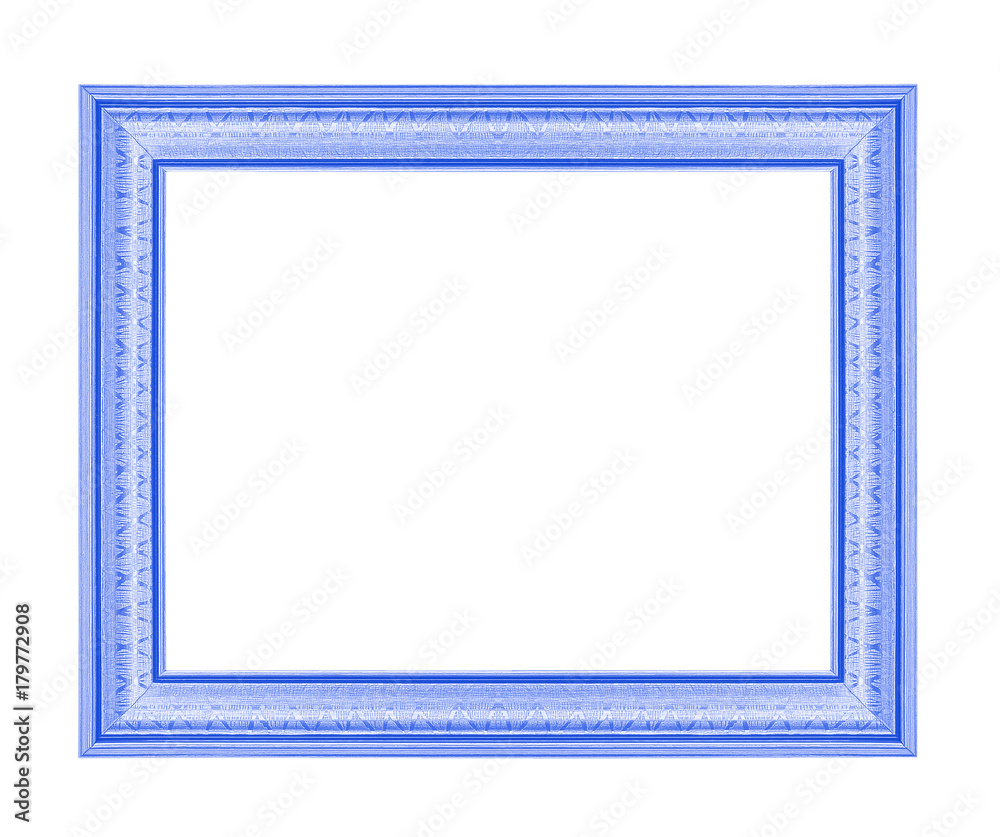 The blue frame isolated on white background The blue frame isolated on white background