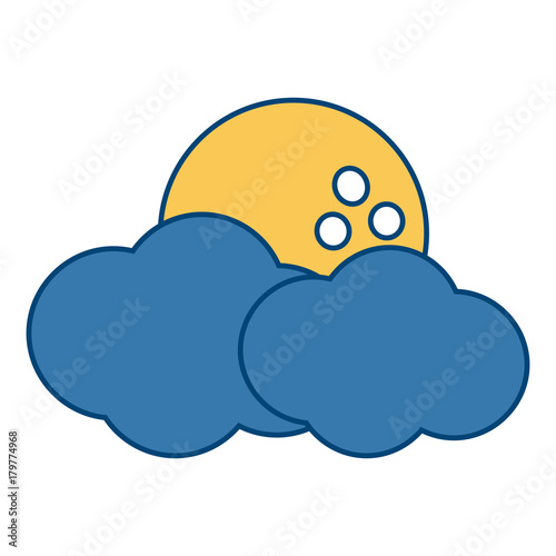 Moon and clouds icon vector illustration graphic design