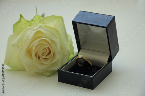 Engagement ring in box