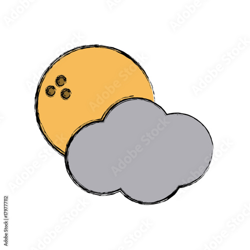 Moon and clouds icon vector illustration graphic design