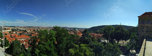 Prague city panorama, Czech Republic. Aerial view