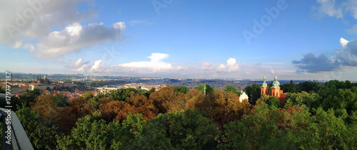 Prague city panorama, Czech Republic. Aerial view