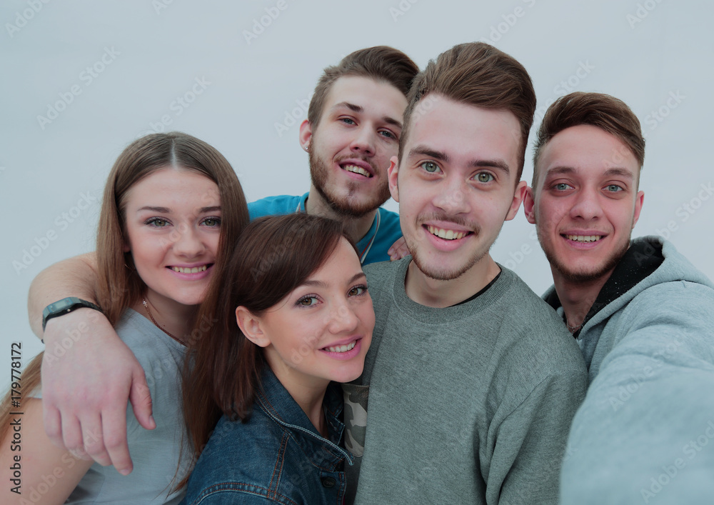 portrait of a group of friends. the young people stand side by s portrait of a group of friends. the young people stand side by s