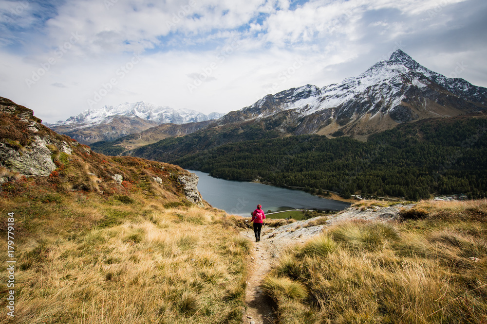 hiking over the lake sils