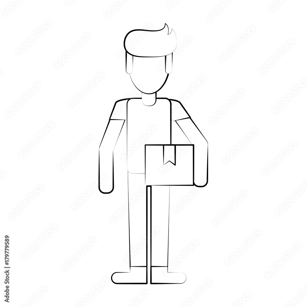 Courier avatar full body icon vector illustration graphic design