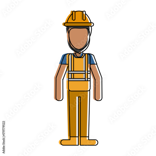 Worker avatar full body icon vector illustration graphic design