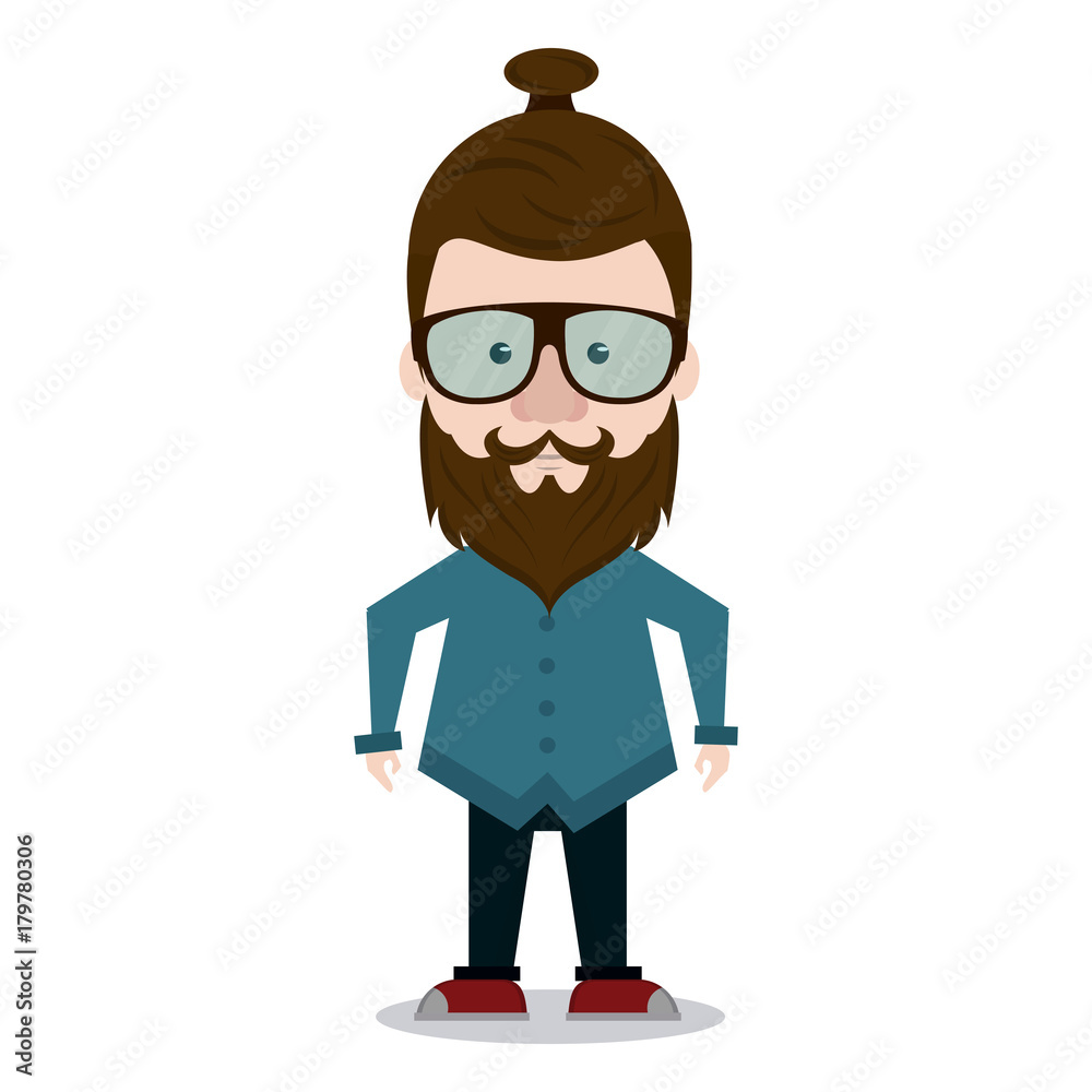 Hipster man cartoon icon vector illustration graphic design Hipster man cartoon icon vector illustration graphic design