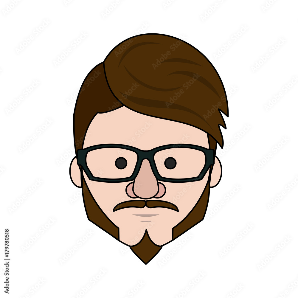 Hipster face cartoon icon vector illustration graphic design Hipster face cartoon icon vector illustration graphic design