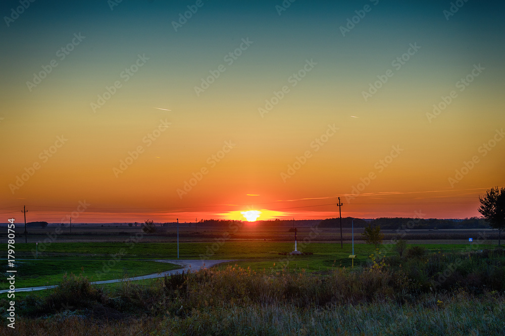 sunset in the fields of Vojvodina sunset in the fields of Vojvodina