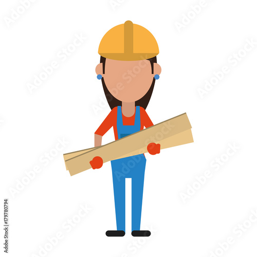 Woman construction worker icon vector illustration graphic design