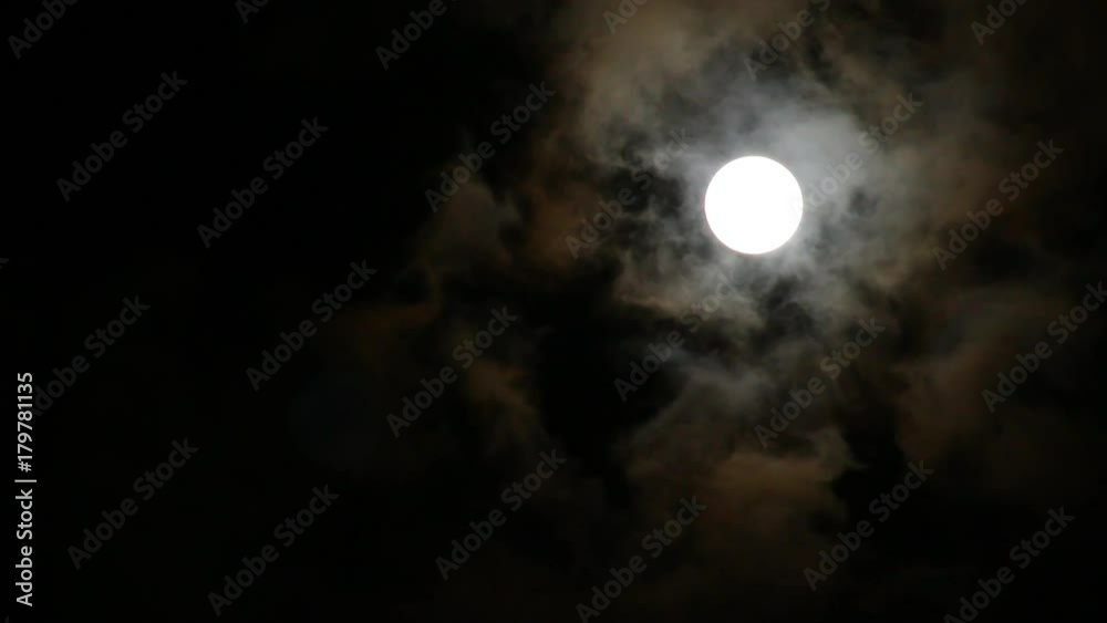 Clouds moving pass the moon at night Clouds moving pass the moon at night