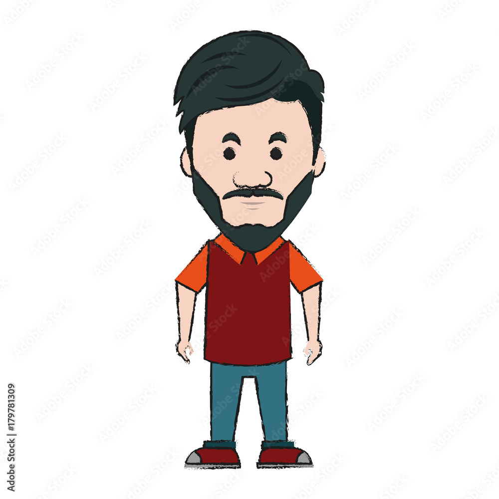 Hipster man cartoon icon vector illustration graphic design