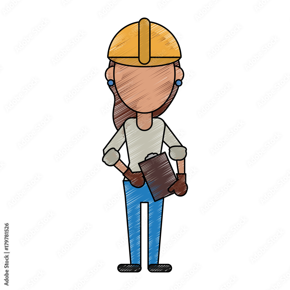 Woman construction worker icon vector illustration graphic design