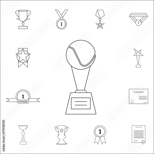 cup tennis ball icon. Set of prizes icons. Web Icons Premium quality graphic design. Signs, outline symbols collection, simple icons for websites, web design, mobile app