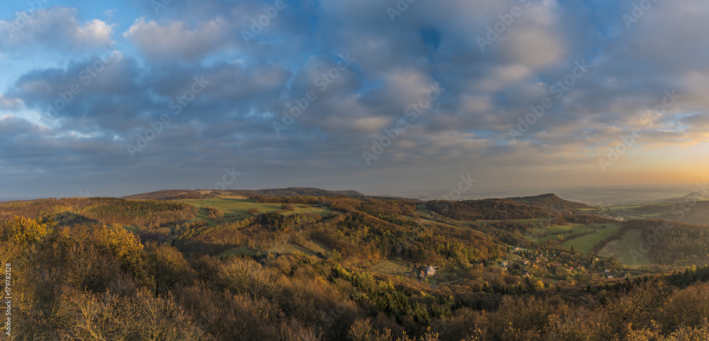 View from Varhost hill for valley of river Labe