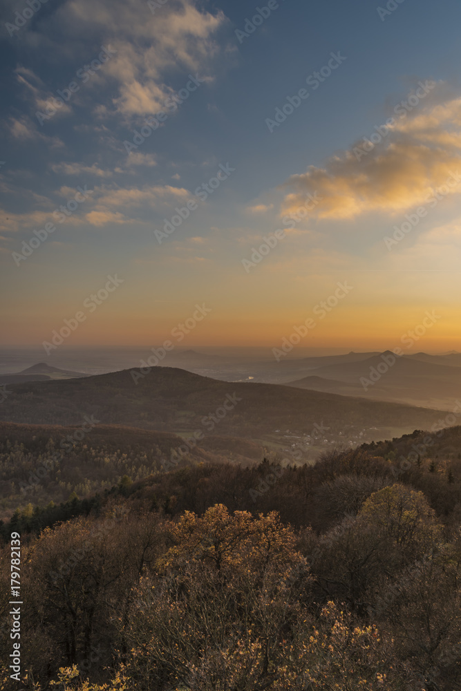 View from Varhost hill for valley of river Labe View from Varhost hill for valley of river Labe