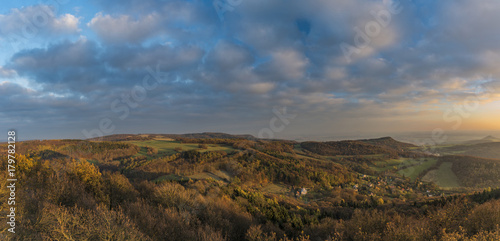 View from Varhost hill for valley of river Labe photo