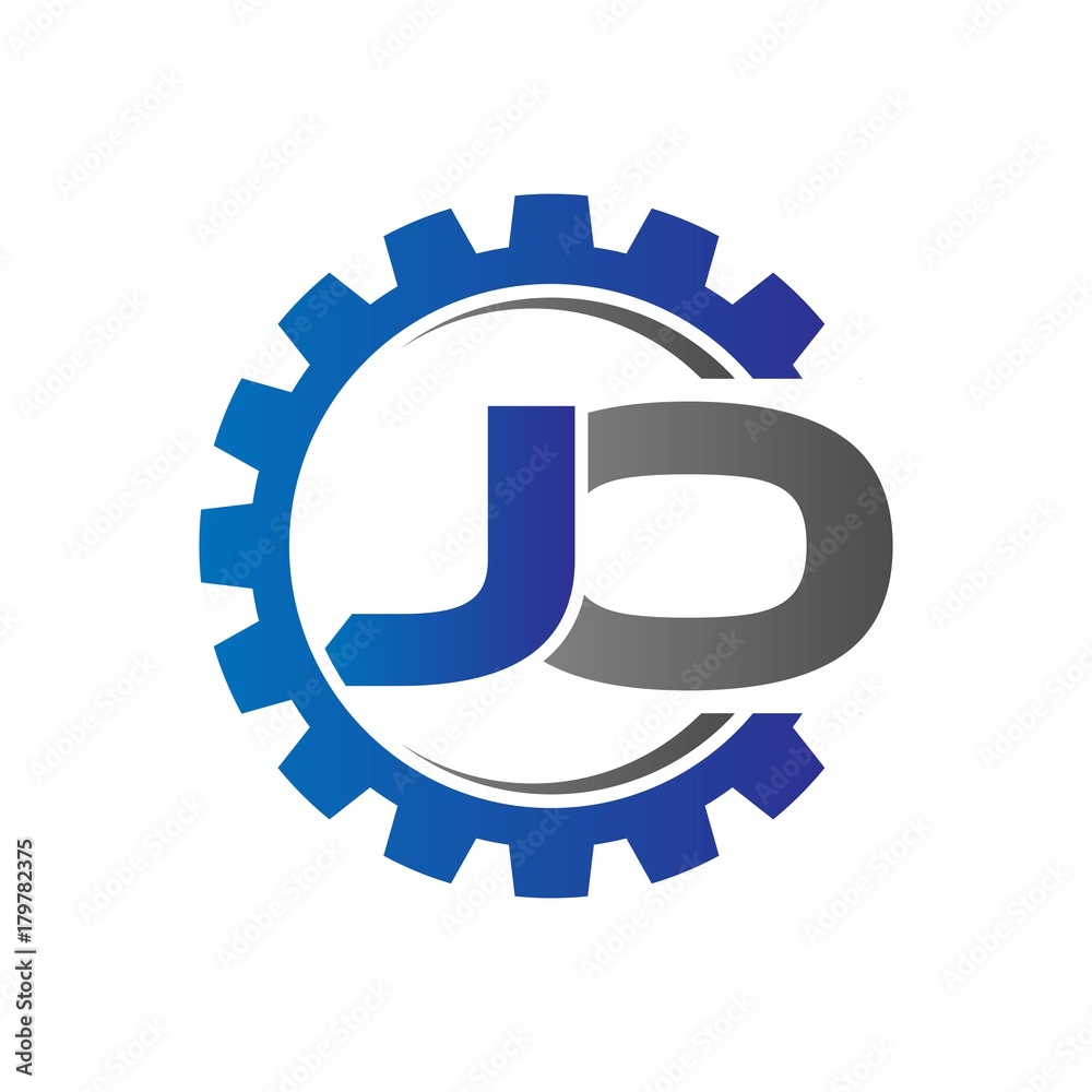 jo initial logo vector with gear blue gray jo initial logo vector with gear blue gray