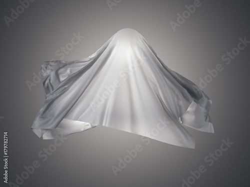 White fabric in shape a ghost. 3d rendering