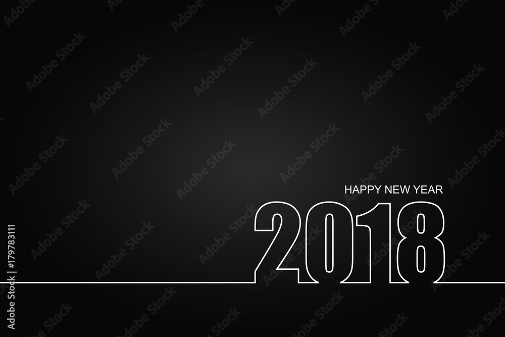 2018 Happy New Year or Christmas Background creative greeting card design.