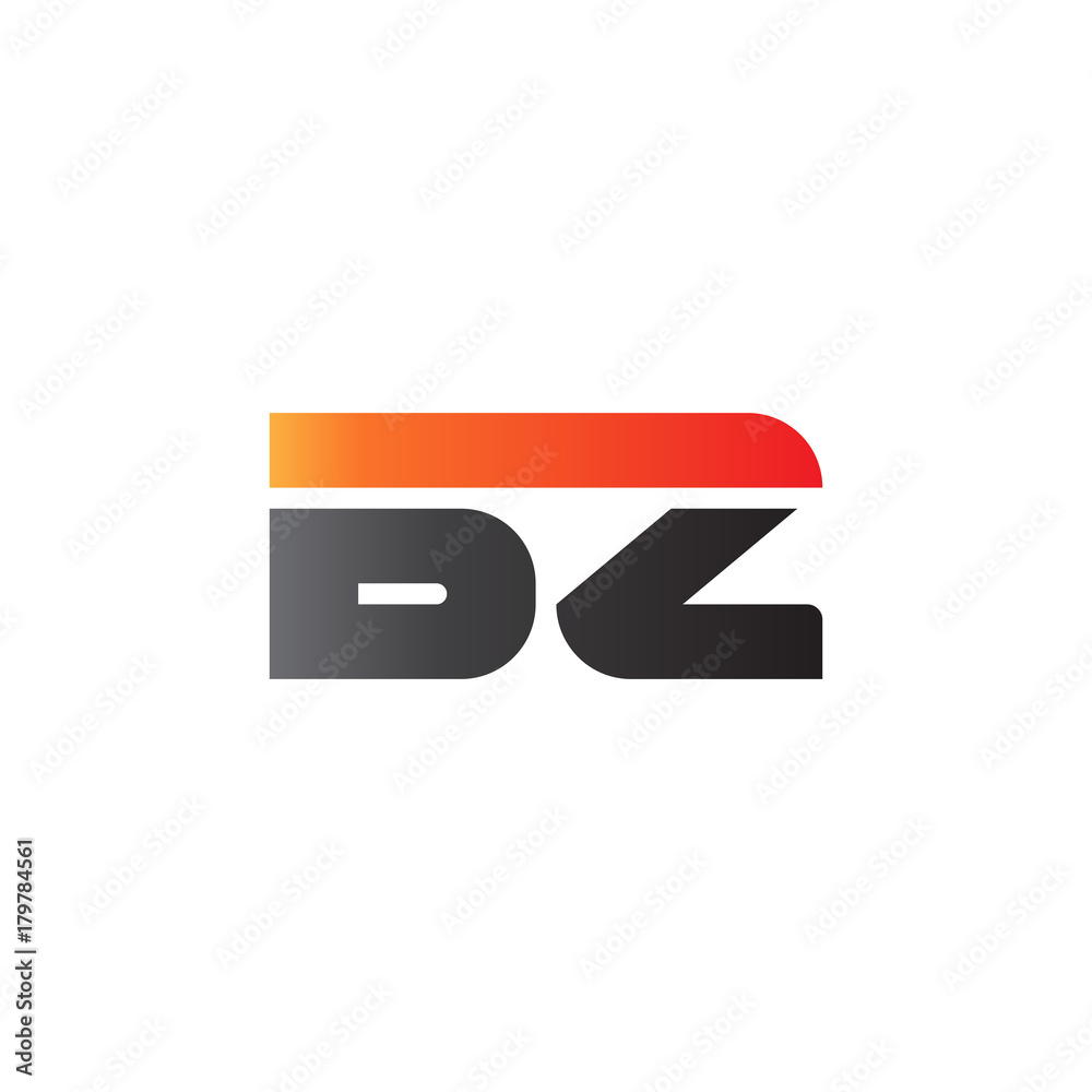 Initial letter BZ, straight linked line bold logo, gradient fire red black colors Initial letter BZ, straight linked line bold logo, gradient fire red black colors