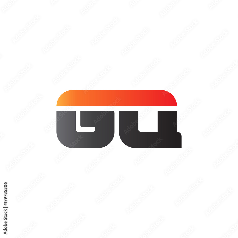 Initial letter GQ, straight linked line bold logo, gradient fire red black colors Initial letter GQ, straight linked line bold logo, gradient fire red black colors