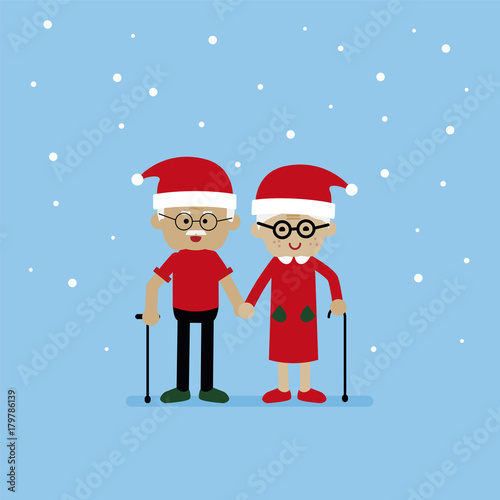 Christmas, Retired elderly senior age couple