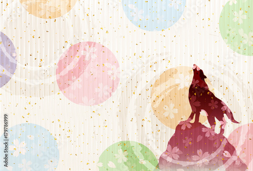 戌　年賀状　和紙　背景