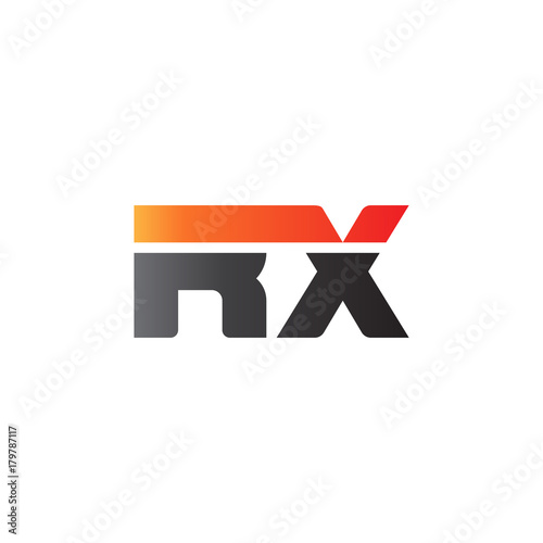 Free Download Initial letter RX, straight linked line bold logo, gradient fire red black colors - GFXLoad