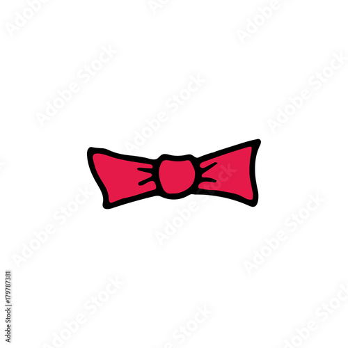 Tie cartoon hand drawn icon isolated on white background