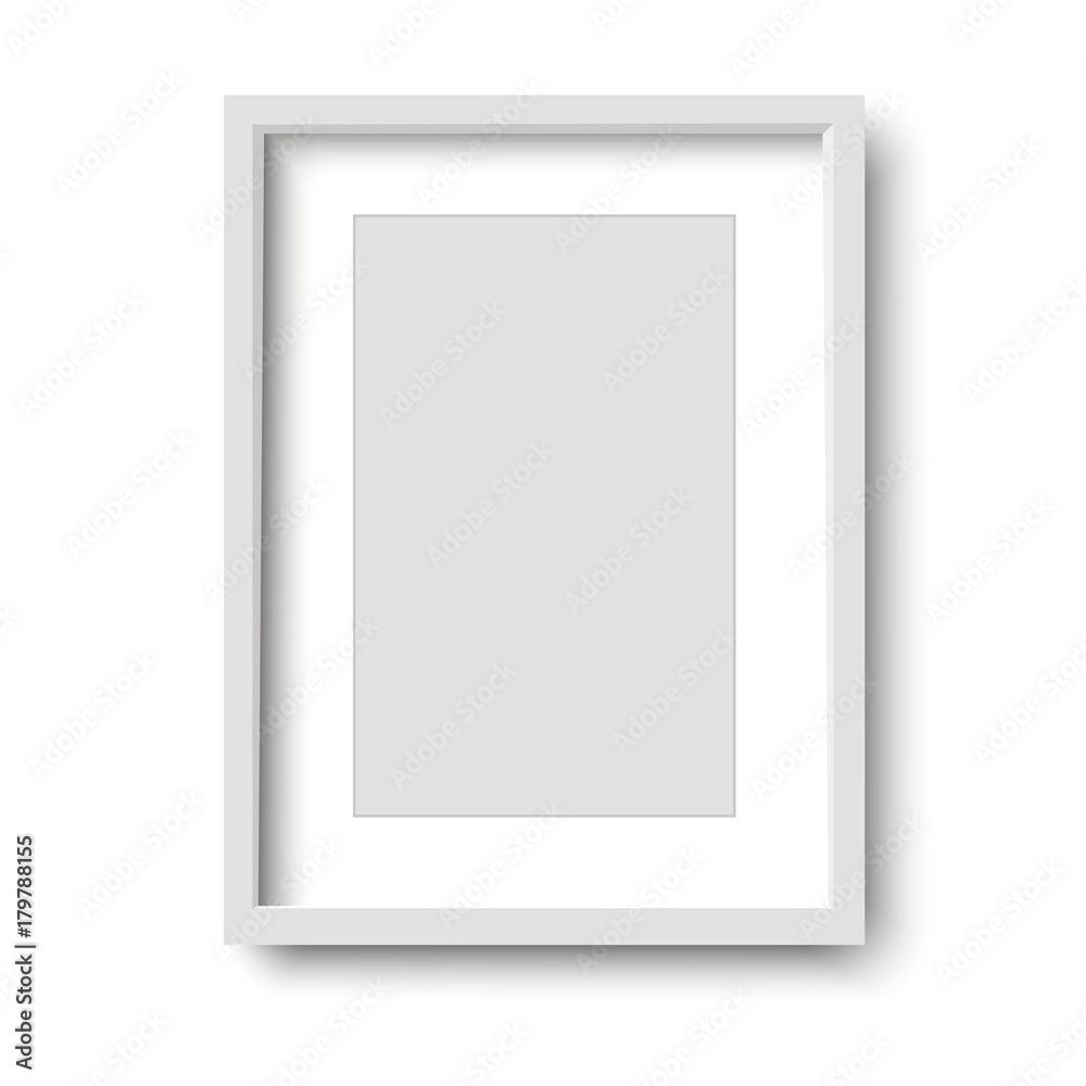 Realistic white frame isolated on white background. vector illustration Realistic white frame isolated on white background. vector illustration